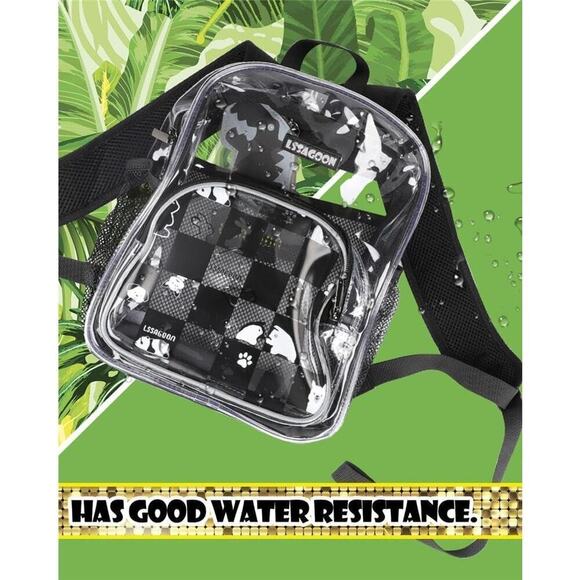 12 inch Back to School Mini Clear Backpack Heavy Duty Transparent Bookbag - Picture 3 of 5